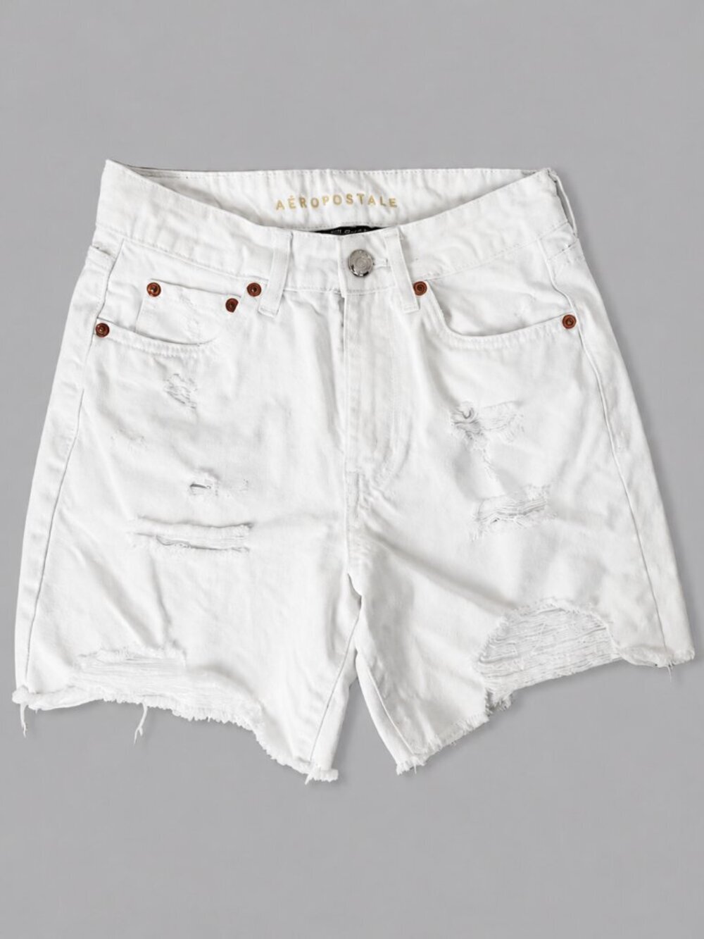 White Distressed Women's Denim Shorts - Brand: